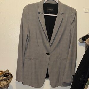 Banana Republic Light Gray Checkered Blazer